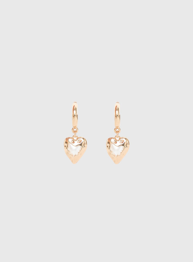Live In Reality Heart Earrings Gold