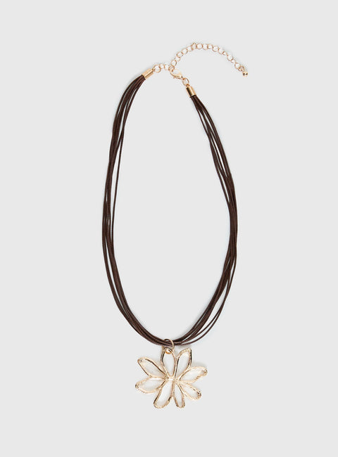 Sylvee Pendant Necklace Brown / Gold