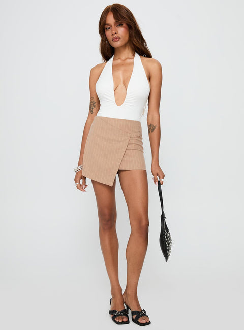 Emmalyne Plunge Neck Bodysuit White