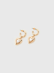 Live In Reality Heart Earrings Gold