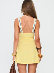 Aydenn Contrast Plunge Mini Dress Multi