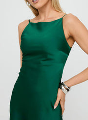 Yulia Boatneck Tie Up Mini Dress Emerald