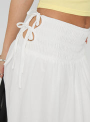 Vence Ruched Maxi Skirt White