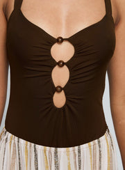 Silverwing Cut Out Bodysuit Chocolate