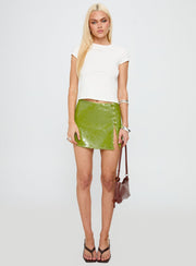 Yacht Day Sequin Mini Skirt Green