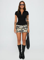Voltage Denim Mini Skirt Camouflage