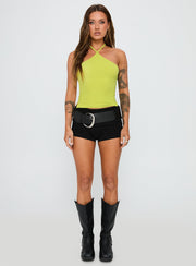 Baseline Halter Rib Top Green
