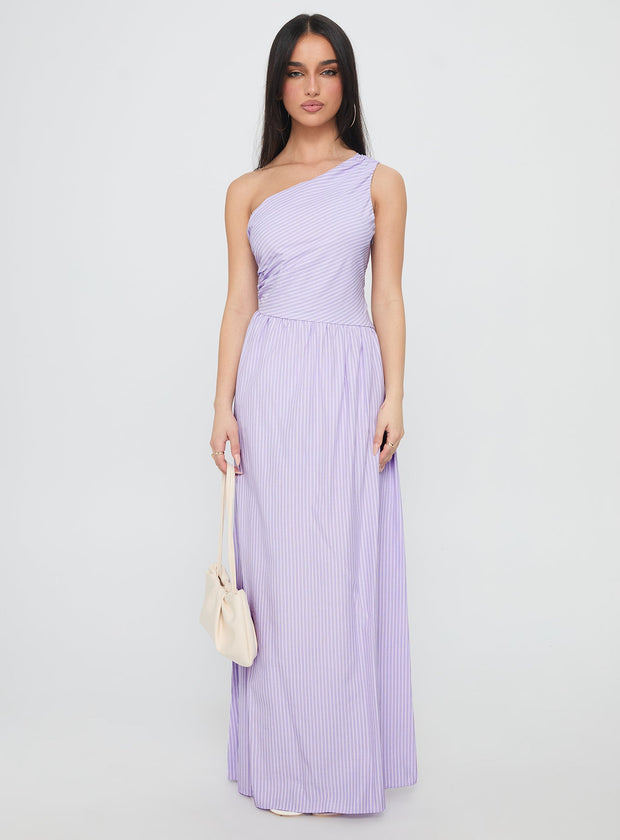 Allicia One Shoulder Maxi Dress Purple