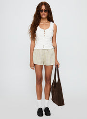 Almeda Button Up Top White