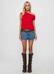 Ashfield Off Shoulder Top Red