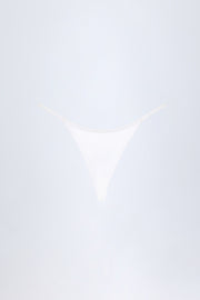 Charm-Detail Thong Bikini Bottoms in White