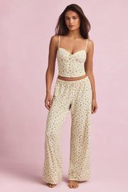 Modal Mid-Rise Pyjama Trousers in Lemon Print
