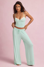 Modal Mid-Rise Pyjama Trousers in Mint